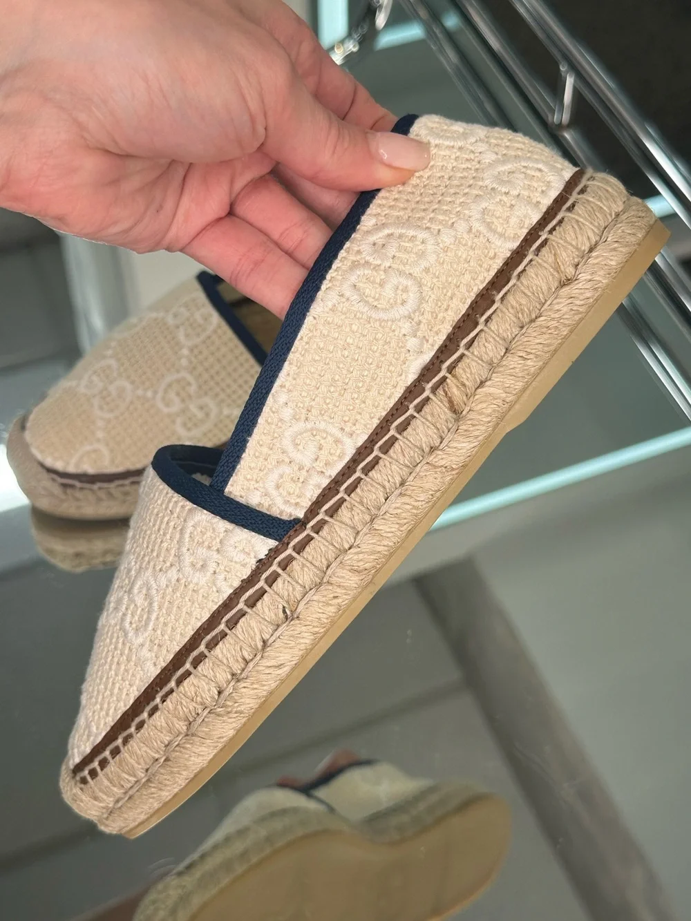 Gucci embroidered canvas Espadrille Flat
